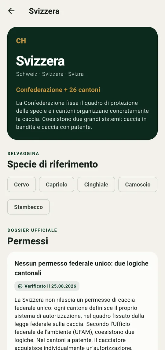 Il dossier svizzero, con la sua fonte e la sua data.
